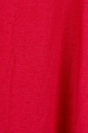 Product shot of the Lourdes Linen Blend Dress in colour Crimson (Red), detail