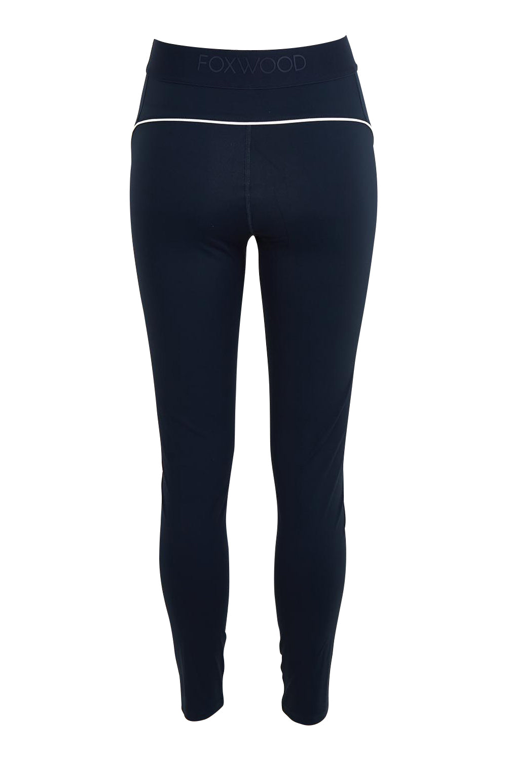 Product shot of the Elements Piping Leggings in colour Navy (Blue), from the back