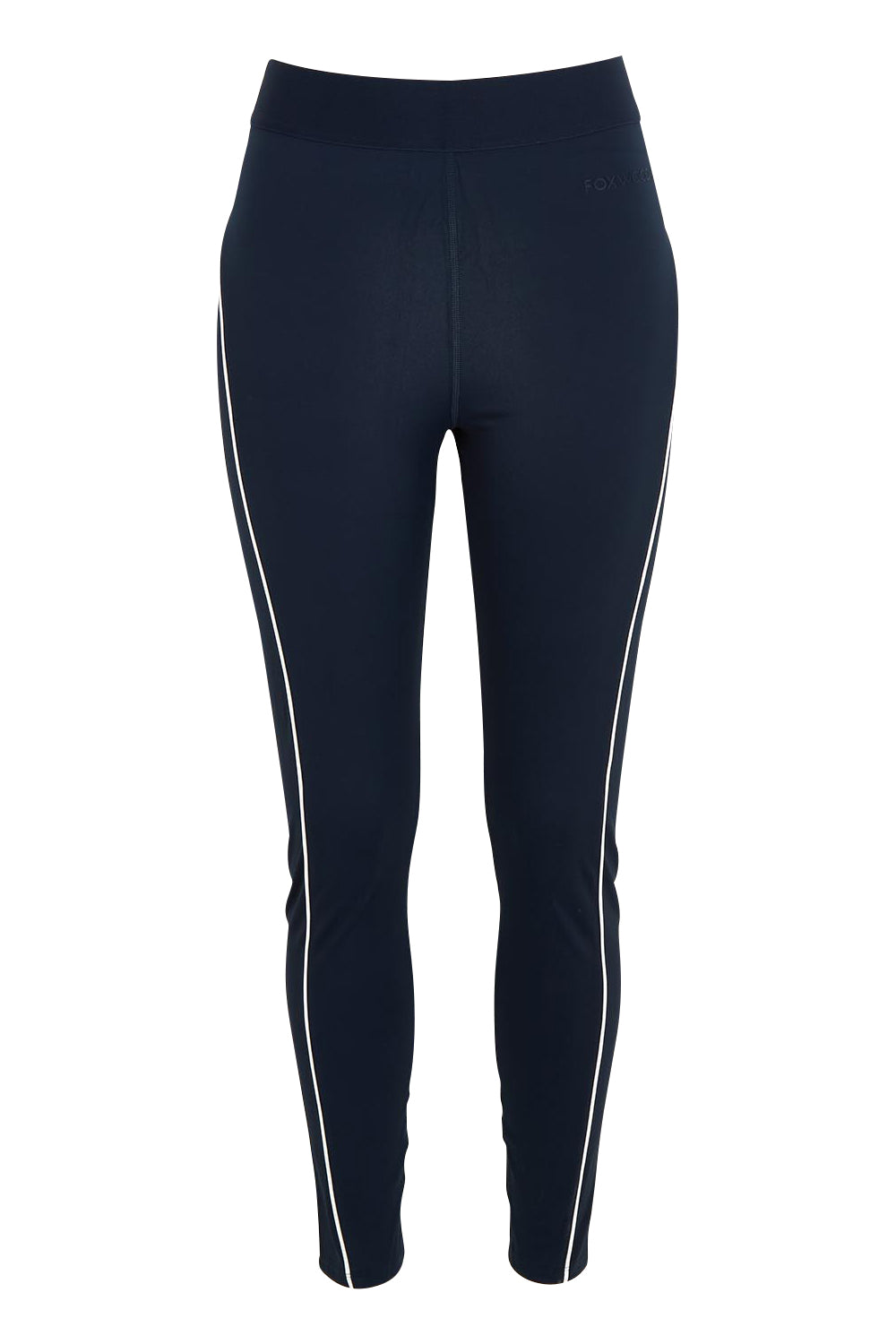 Product shot of the Elements Piping Leggings in colour Navy (Blue), from the front