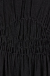 Product shot of the Dandelion Cotton Blend Dress in colour Black (Black), detail