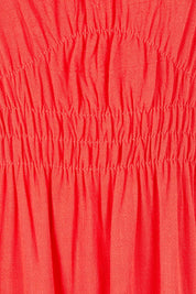 Product shot of the Dandelion Cotton Blend Dress in colour Tangelo, detail