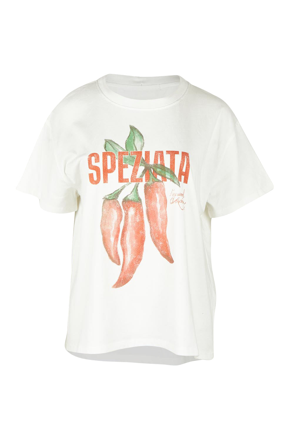 Product shot of the Speziata Cotton Tee in colour Vintawhite (White), from the front