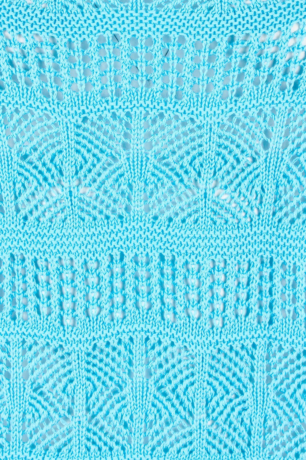 Product shot of the Polperro Cotton Knit Top in colour Azureblue (Blue), detail