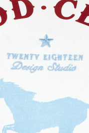 Product shot of the Est 2018 Cotton Tee in colour Vintgwht (White), detail