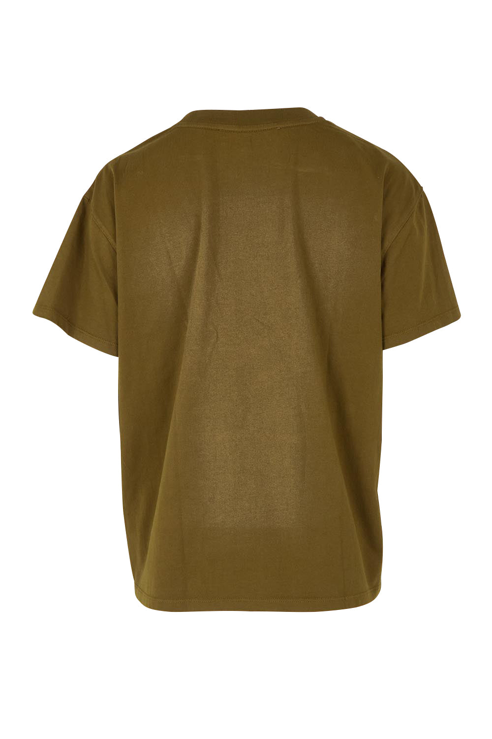 Product shot of the Arlington Cotton Tee in colour Darkolive (Green), from the back