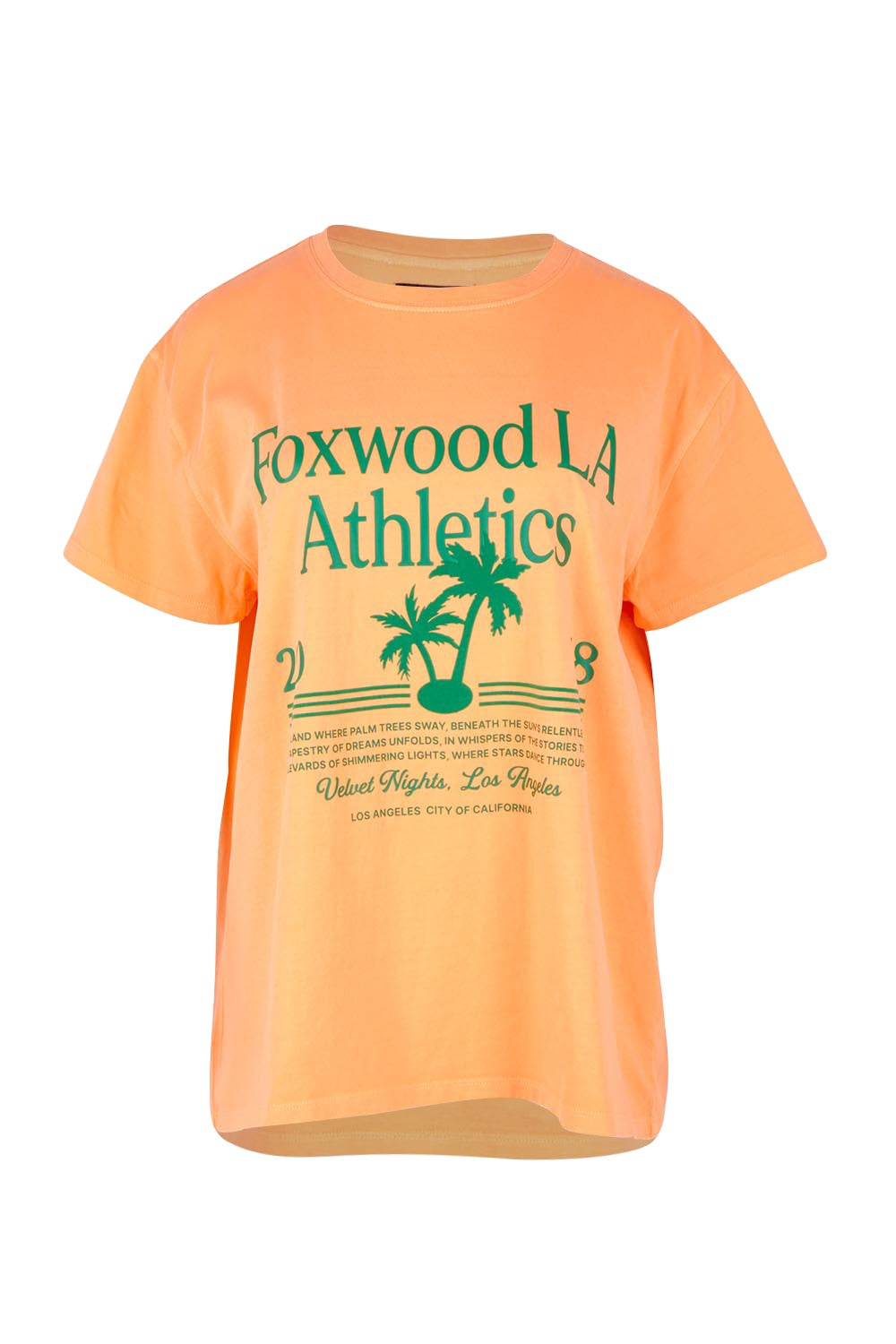 Product shot of the LA Aths Cotton Tee in colour Peach, from the front