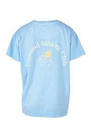 Product shot of the Club Cotton Tee in colour Blue (Blue), from the back