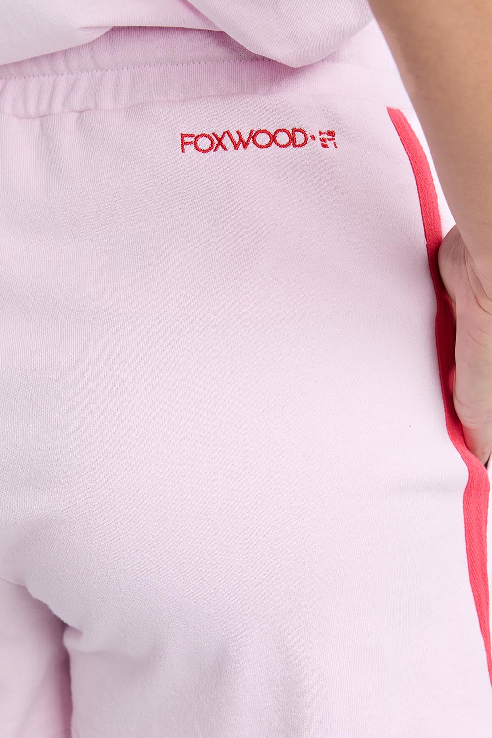 A model wearing the Palermo Cotton Short in colour Lavender (Purple), from the front, cropped image