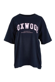 Product shot of the Interval Cotton Tee in colour NavyPink (Blue), from the front
