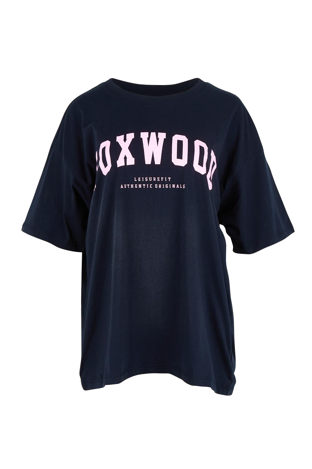Product shot of the Interval Cotton Tee in colour NavyPink (Blue), from the front