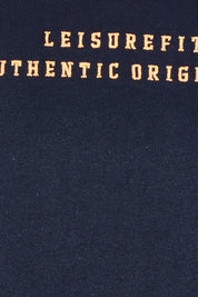Product shot of the Interval Cotton Tee in colour Navy (Blue), detail