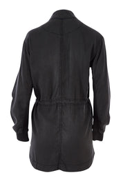 Product shot of the Romeo Jacket in colour Black (Black), from the back