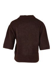 Product shot of the Fernie Button Knit in colour Coffeebean, from the back
