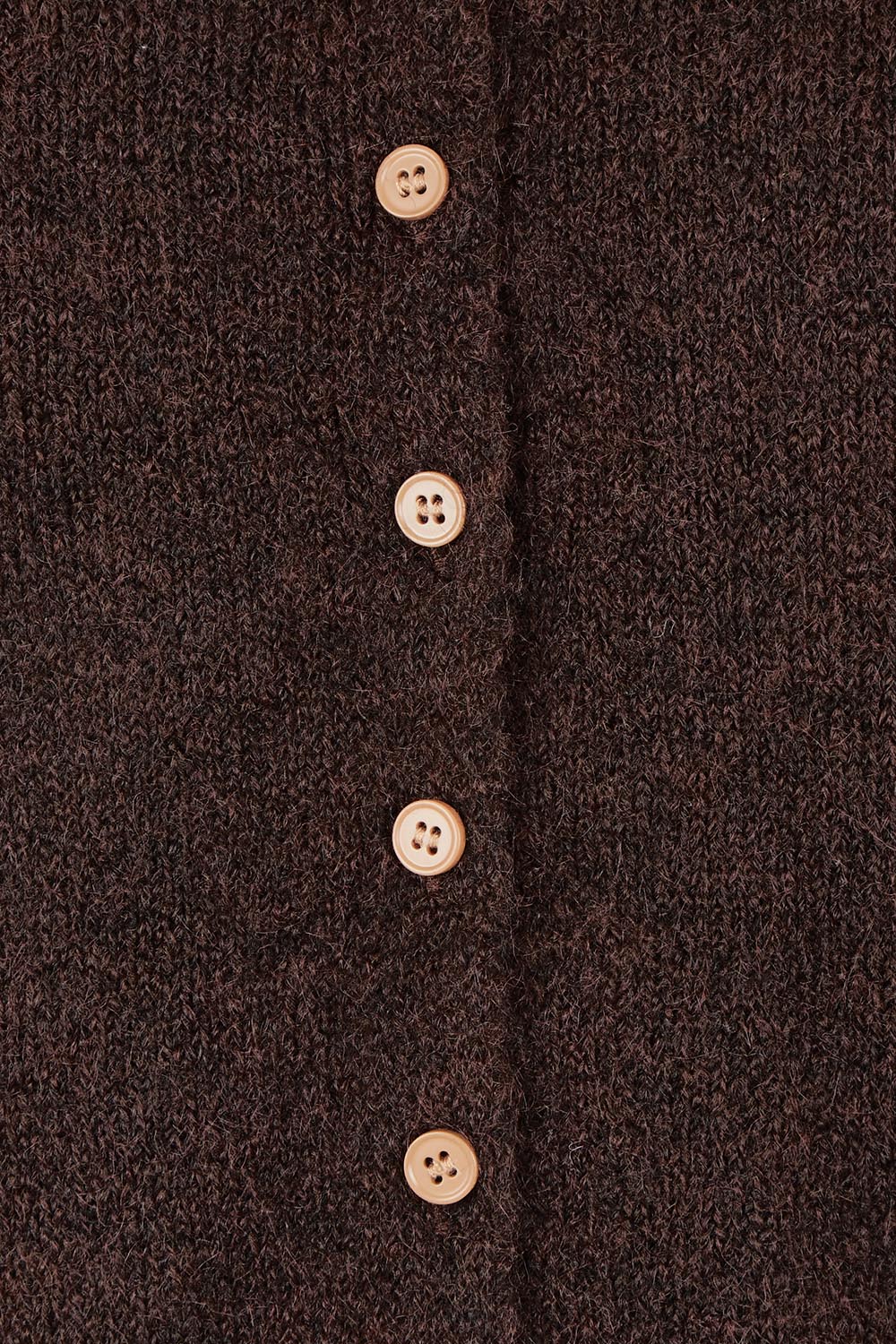 Product shot of the Fernie Button Knit in colour Coffeebean, detail