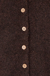 Product shot of the Fernie Button Knit in colour Coffeebean, detail