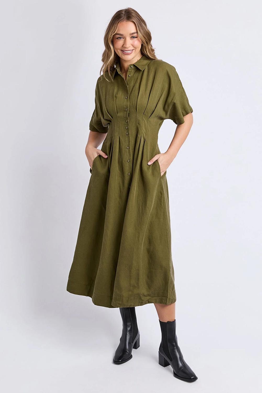 Marbella Dress - Wintermoss