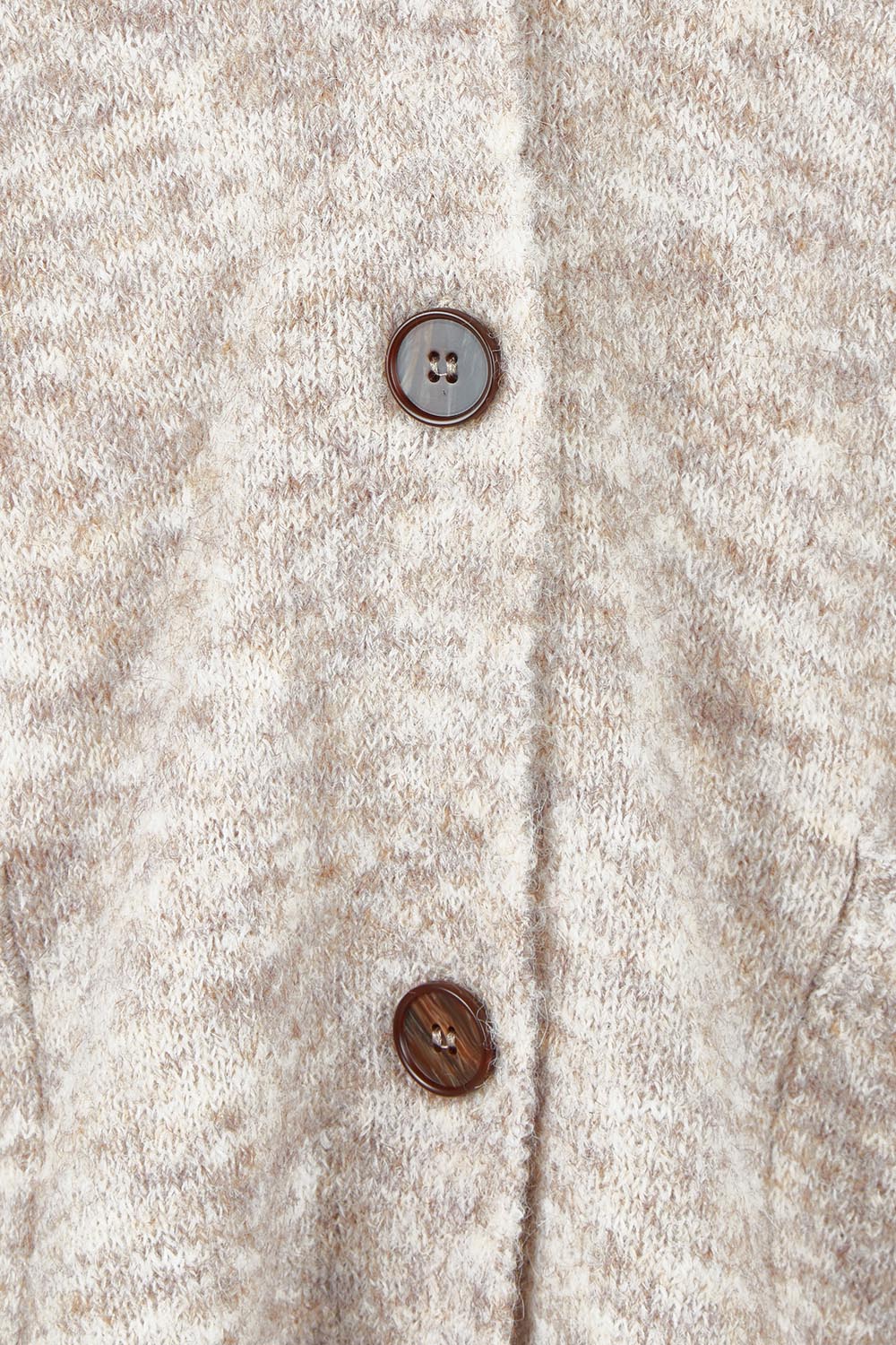 Product shot of the Emarie Cardi in colour Oatmeal, detail