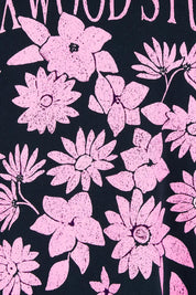 Product shot of the Floret Crew in colour Black (Black), detail
