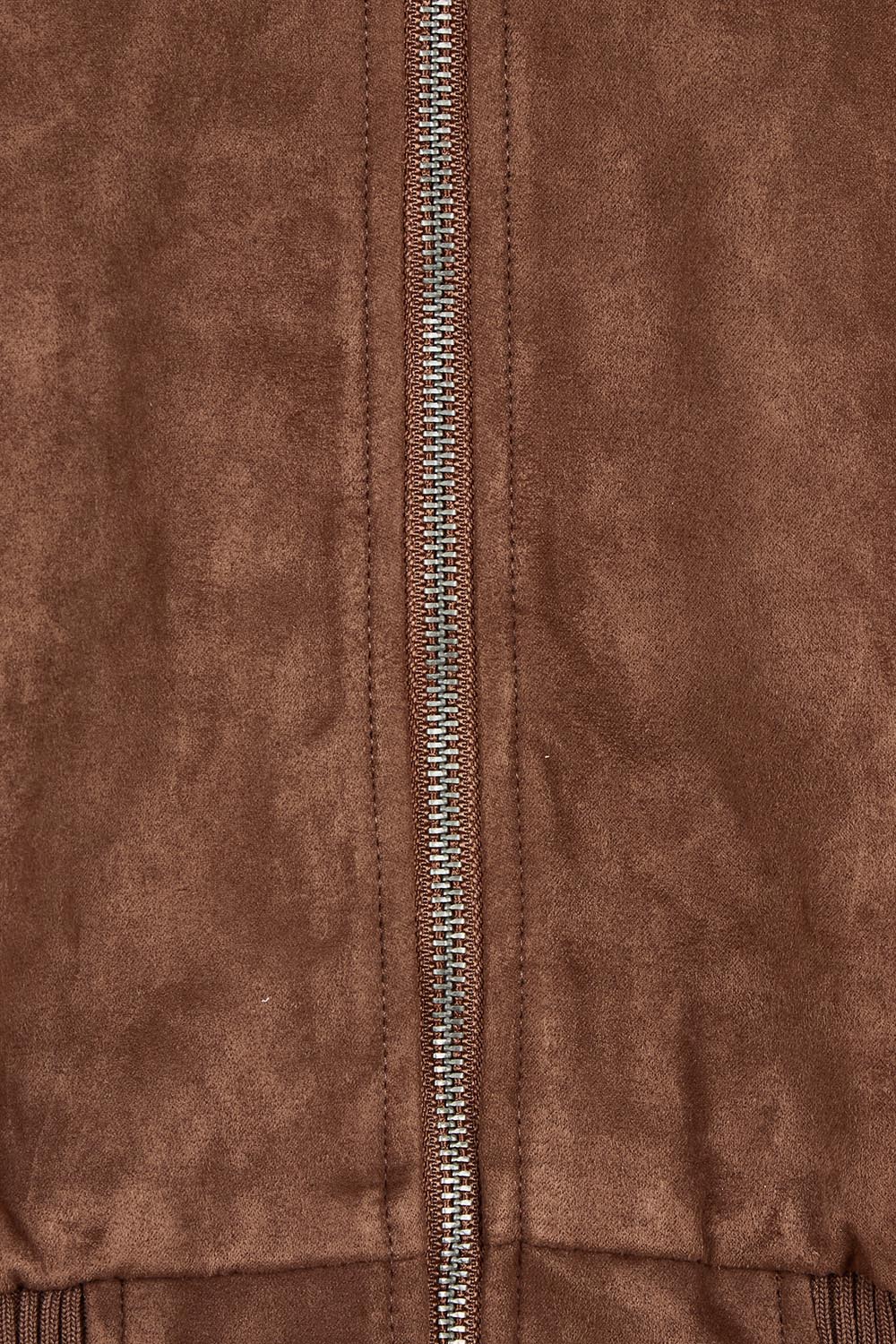 Evie Faux Suede Bomber – Chocolate