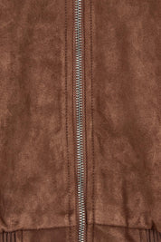 Evie Faux Suede Bomber – Chocolate