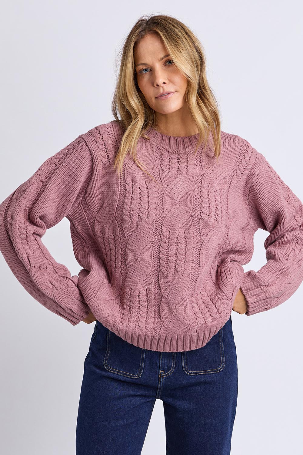 Josie Crew Knit – Dustyrose