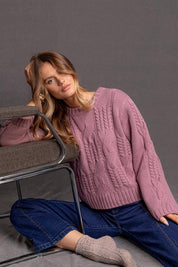 Josie Crew Knit – Dustyrose