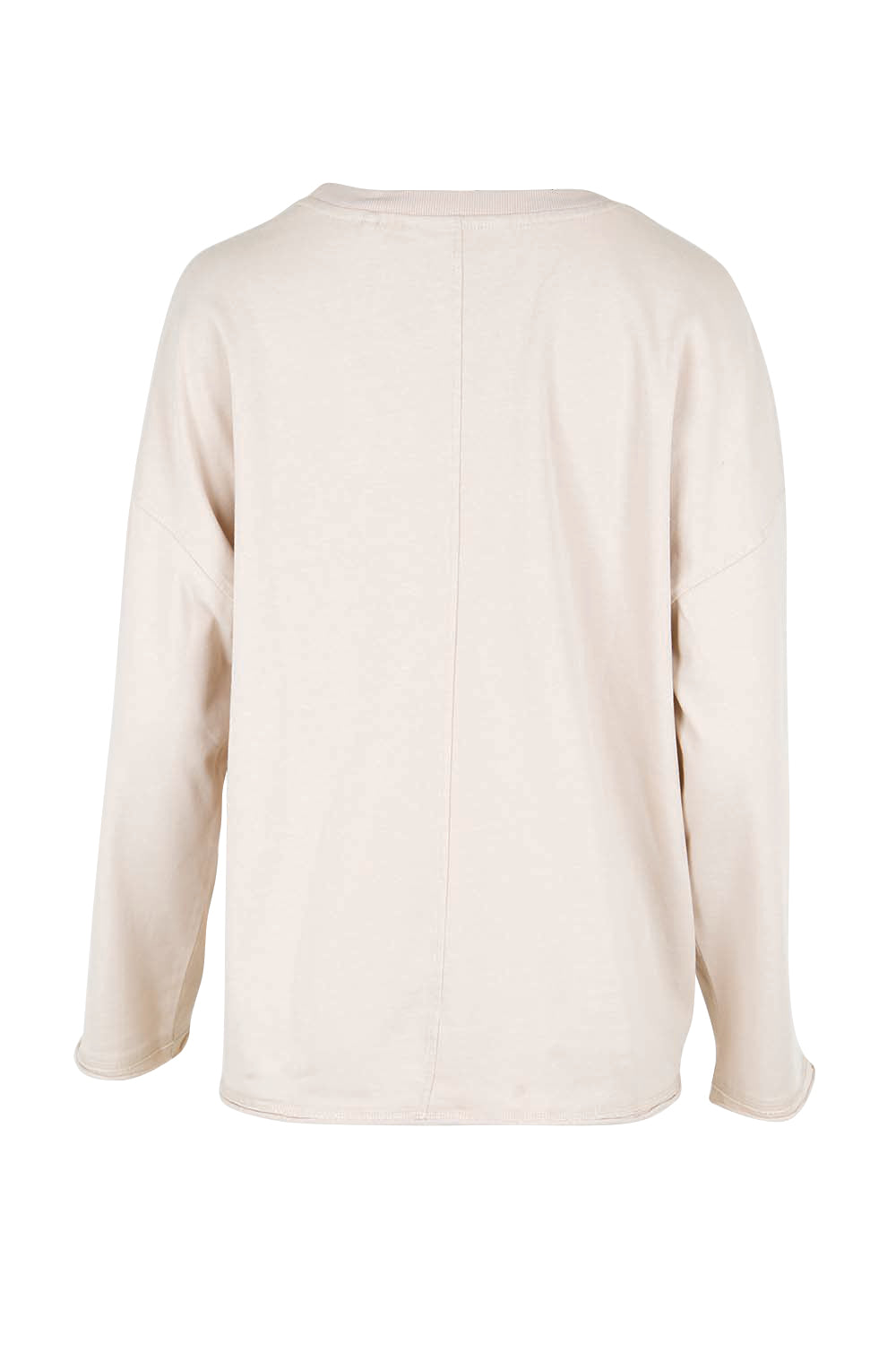 Product shot of the Bandit Boots Cotton Long Sleeve Tee – Oat in colour Oat, from the back