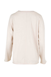 Product shot of the Bandit Boots Cotton Long Sleeve Tee – Oat in colour Oat, from the back