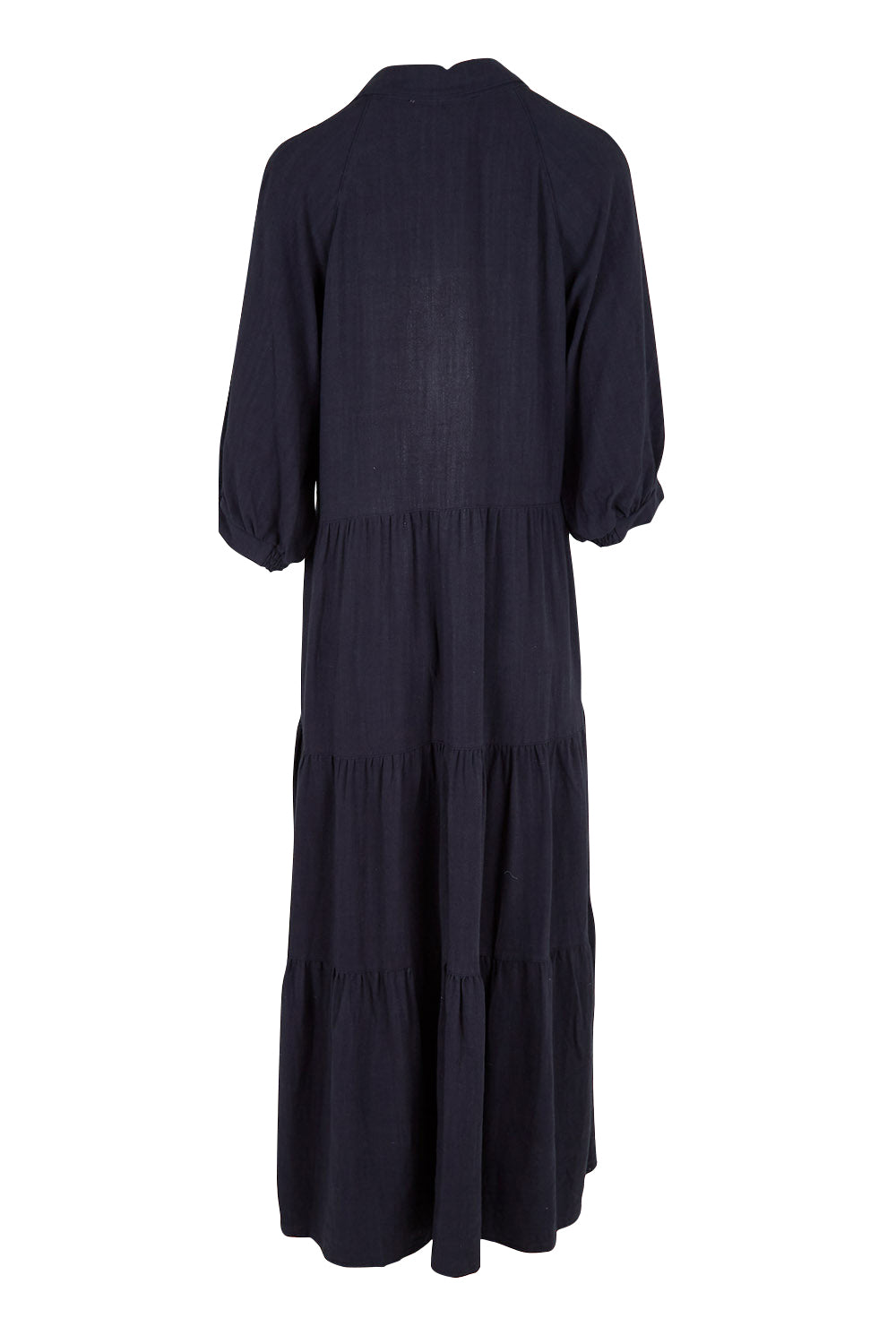 Product shot of the Sunny Days Dress in colour Navy (Blue), from the back