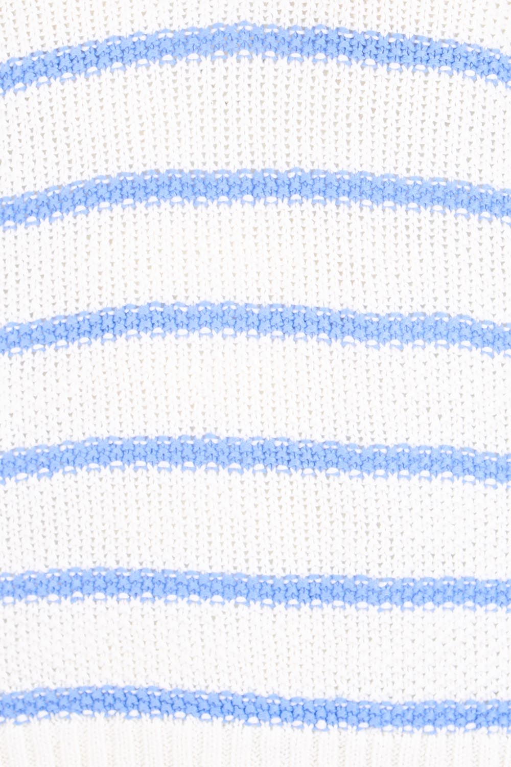 Product shot of the Blair Stripe Short Sleeve Knit – Whitestrip in colour Whitestrip, showing detail