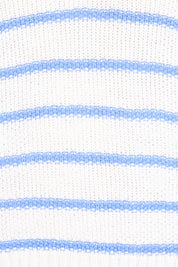 Product shot of the Blair Stripe Short Sleeve Knit – Whitestrip in colour Whitestrip, showing detail