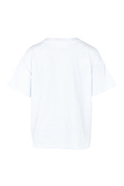 Product shot of the Studio Rose Tee – White in colour White, from the back