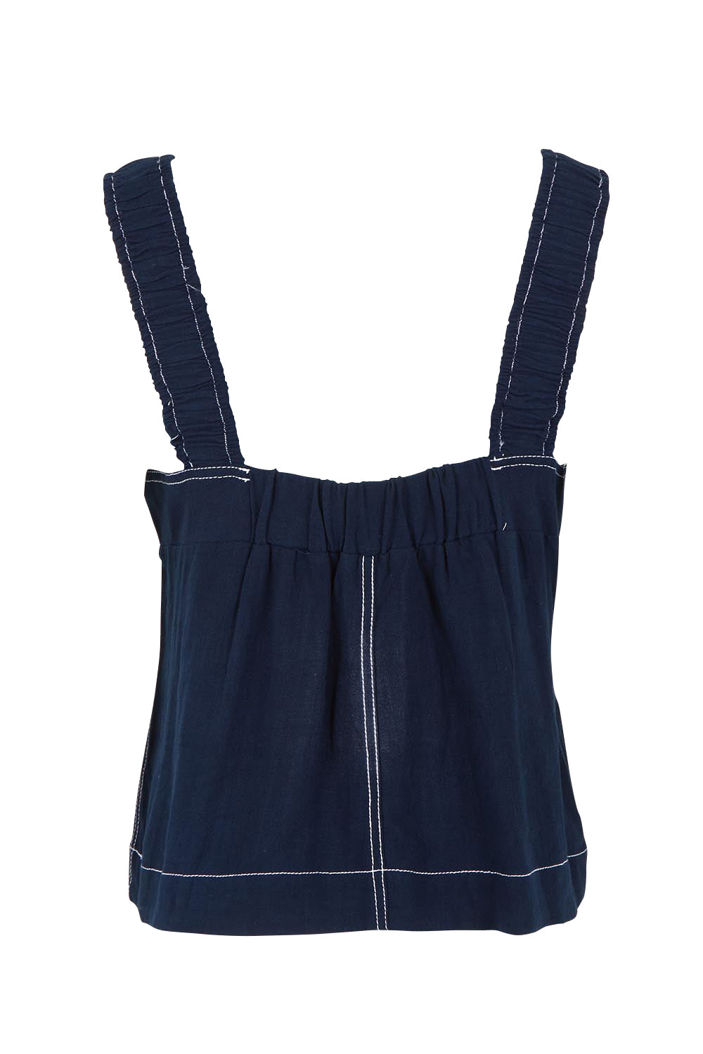 Product shot of the Sage Top – Dsapphire in colour Dsapphire, from the back