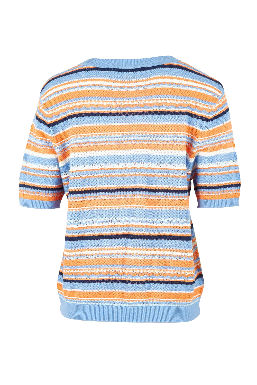 Product shot of the Bronte Stripe Top – Deepblue in colour Deepblue, from the back