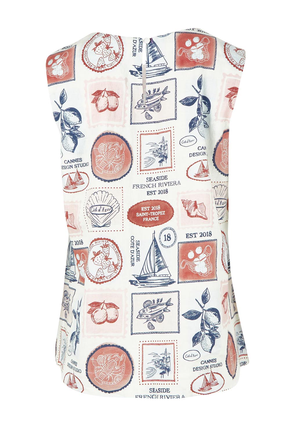 Product shot of the French Riviera Top – Frenchprin in colour Frenchprin, from the back