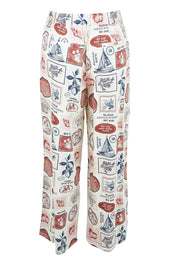 Product shot of the French Riviera Pant – Frenchprint in colour Frenchprint, from the back