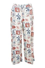 Product shot of the French Riviera Pant – Frenchprint in colour Frenchprint, from the front