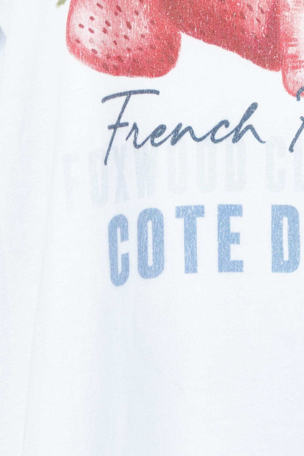 Product shot of the Fraiche Tee – White in colour White, showing detail