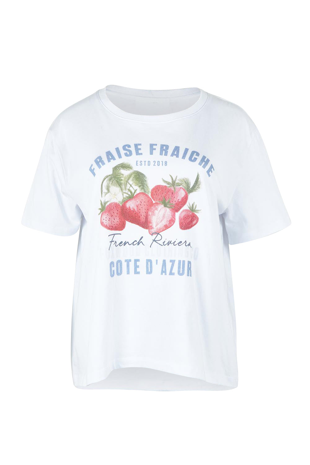 Product shot of the Fraiche Tee – White in colour White, from the front