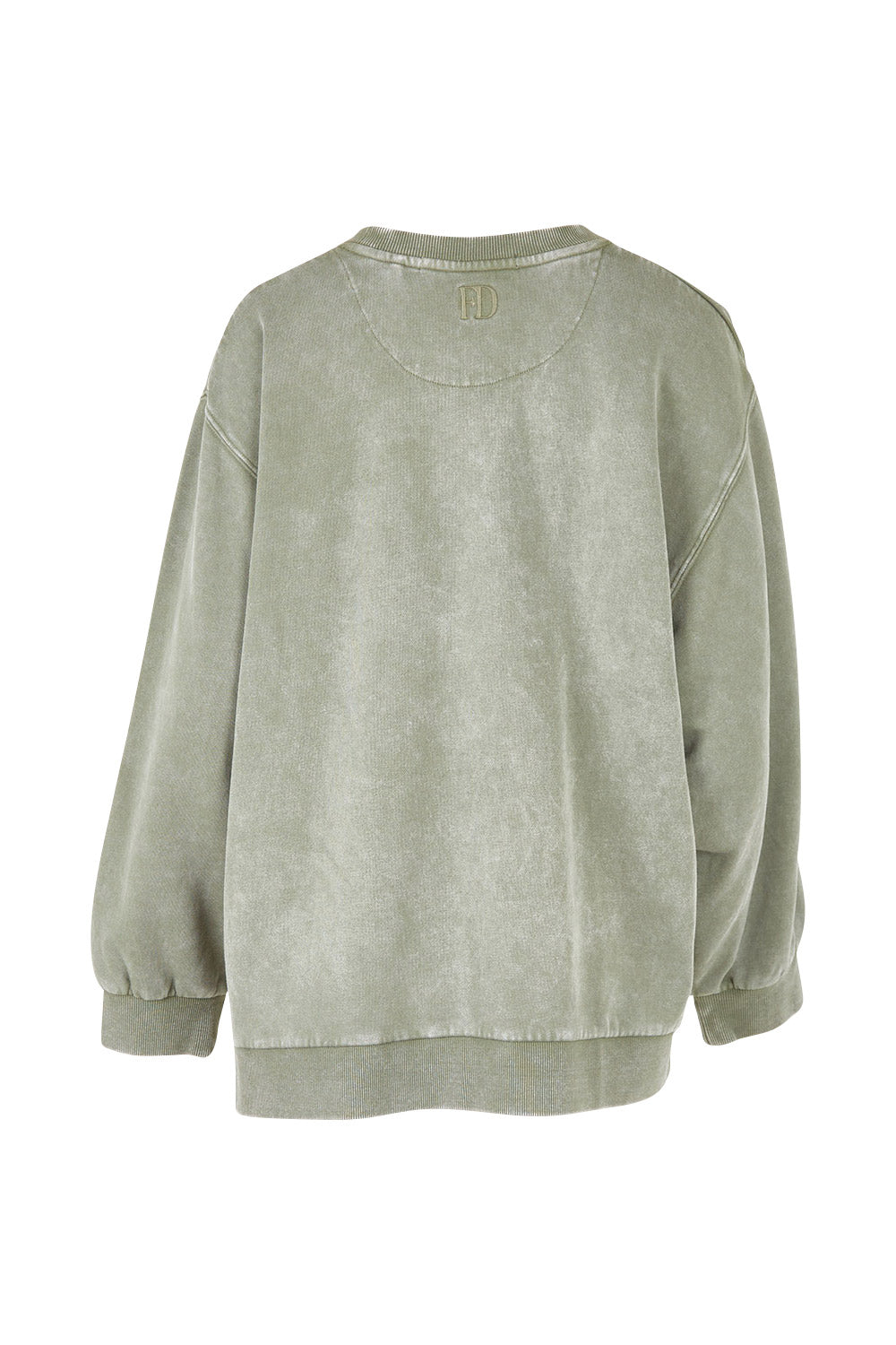 Product shot of the Everyday Crew in colour Greenmist (Green), from the back
