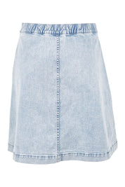 Product shot of the Amanda Skirt in colour Lightblue (Blue), from the back