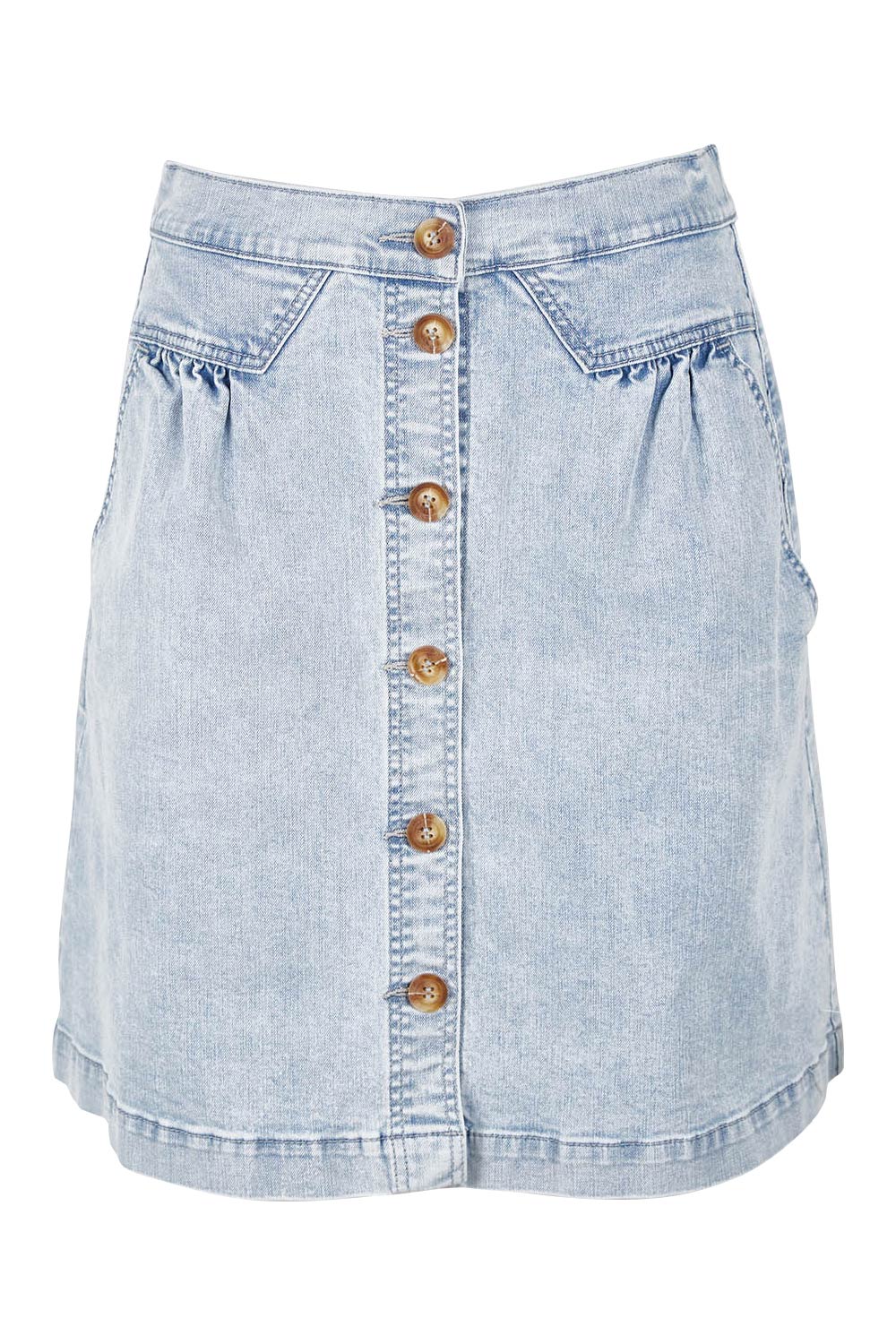 Product shot of the Amanda Skirt in colour Lightblue (Blue), from the front
