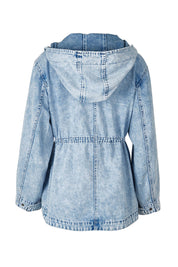 Product shot of the Kingston Anorak in colour Lightblue (Blue), from the back