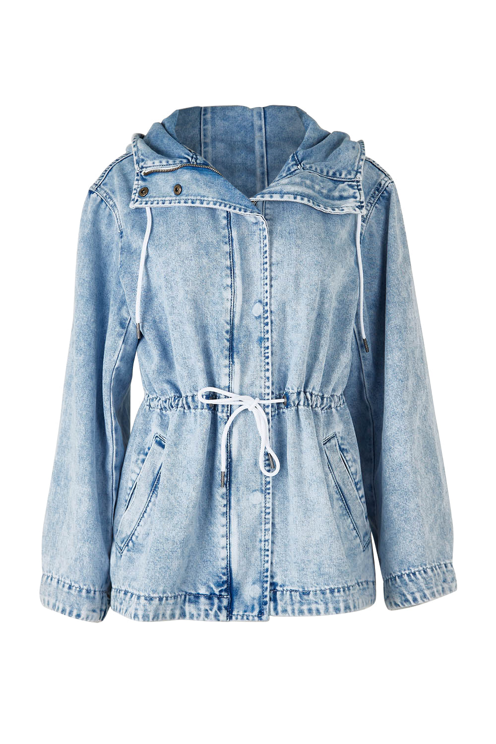 Product shot of the Kingston Anorak in colour Lightblue (Blue), from the front