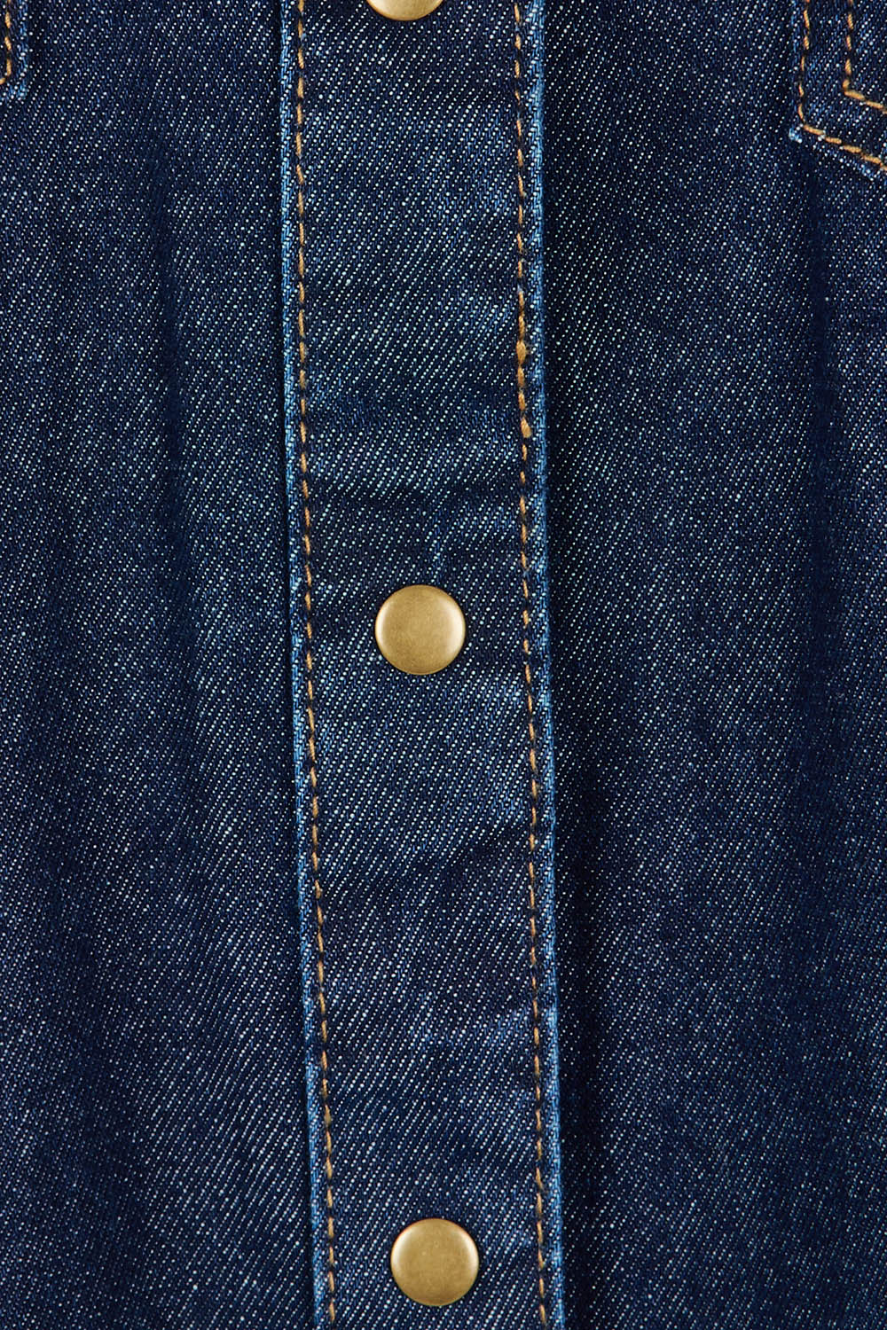 Product shot of the Sorcha Denim Dress in colour Indigoden (Blue), detail
