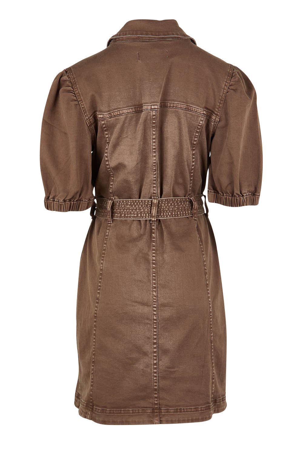 Product shot of the Talbert Dress in colour Chocolate, from the back