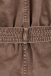 Product shot of the Talbert Dress in colour Chocolate, detail