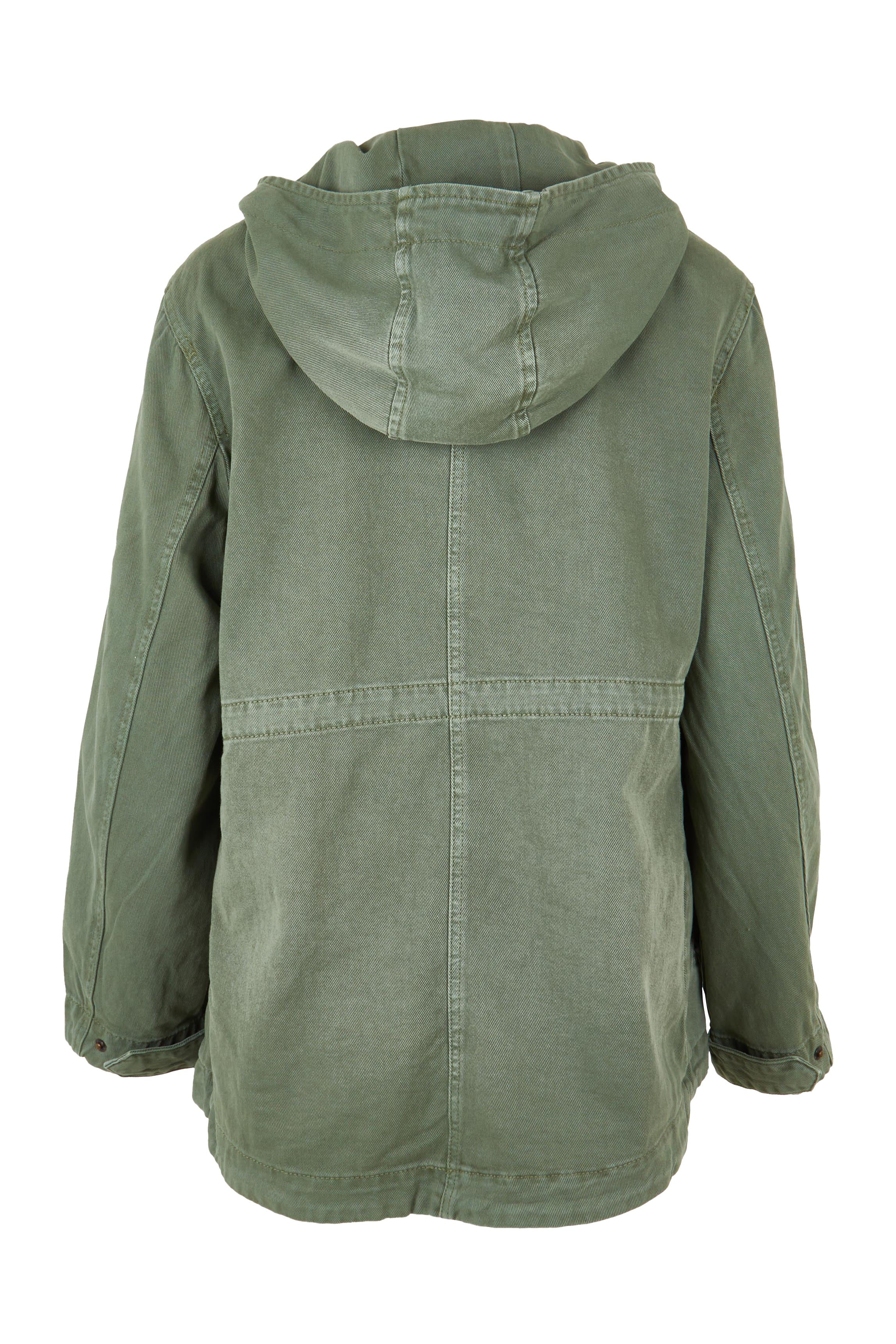 Product shot of the Elements Kingston Cotton Anorak in colour Khaki (Green), from the back
