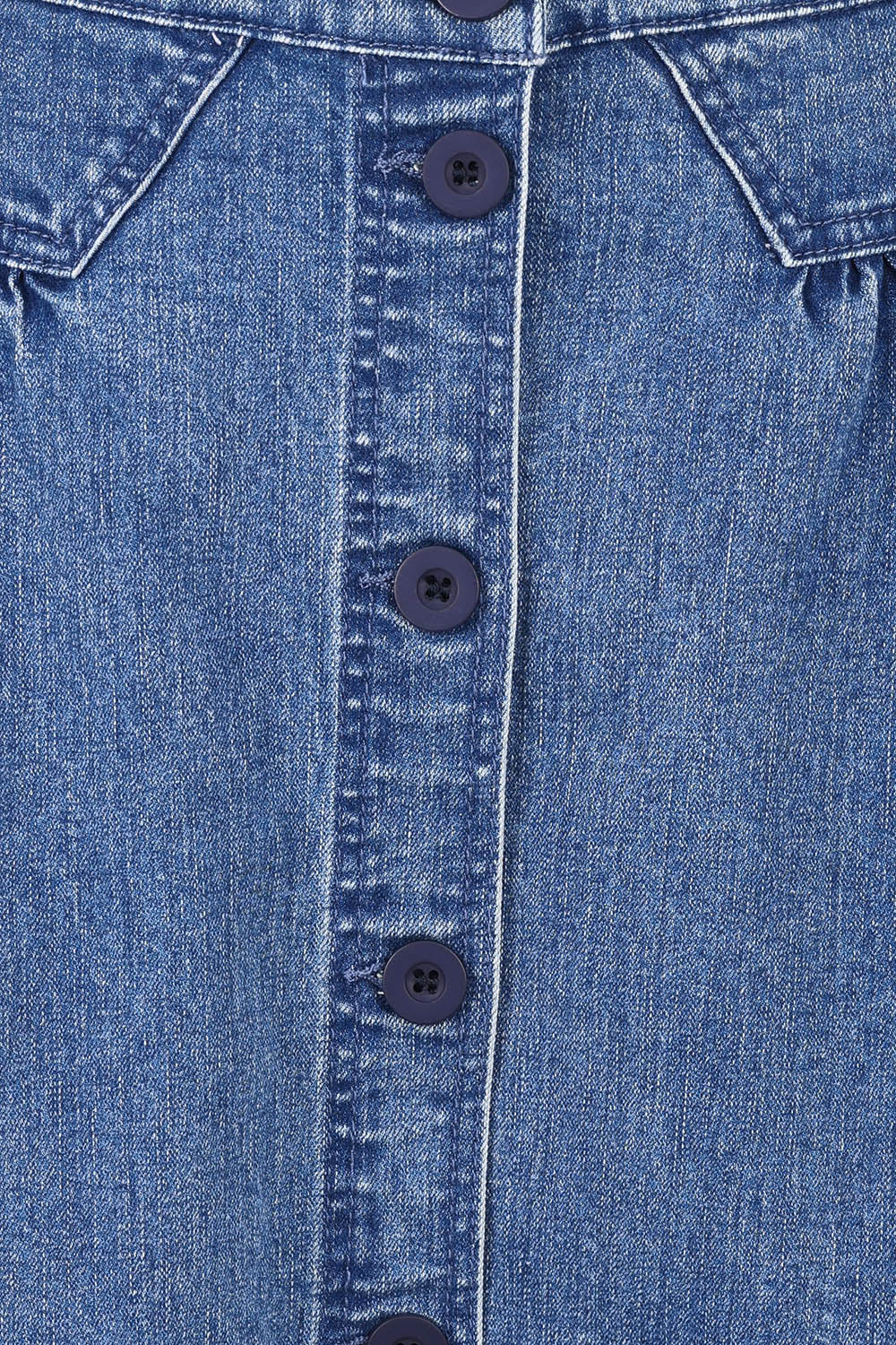 Product shot of the Amanda Cotton Blend Midi Skirt in colour Midblue (Blue), detail