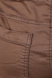 Product shot of the Elements Sylvia Cotton Blend Jogger in colour Chocolate, detail